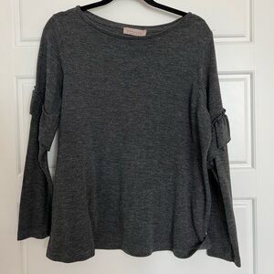 PHILOSOPHY Women’s‎ Gray Ruffle Sleeve Blouse Fits M/L
